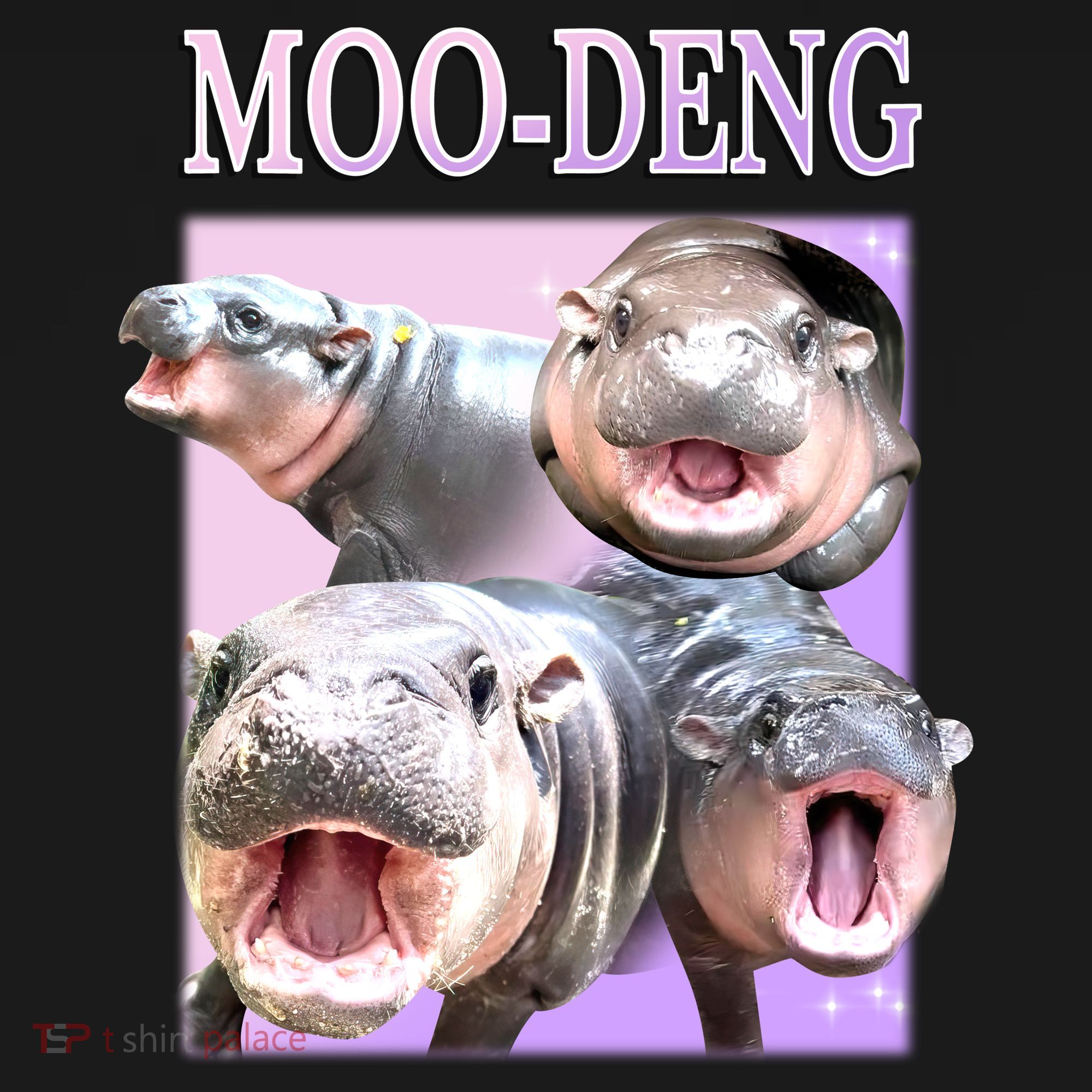 Purple Moo Deng Meme Hippo Funny Doggie Tank