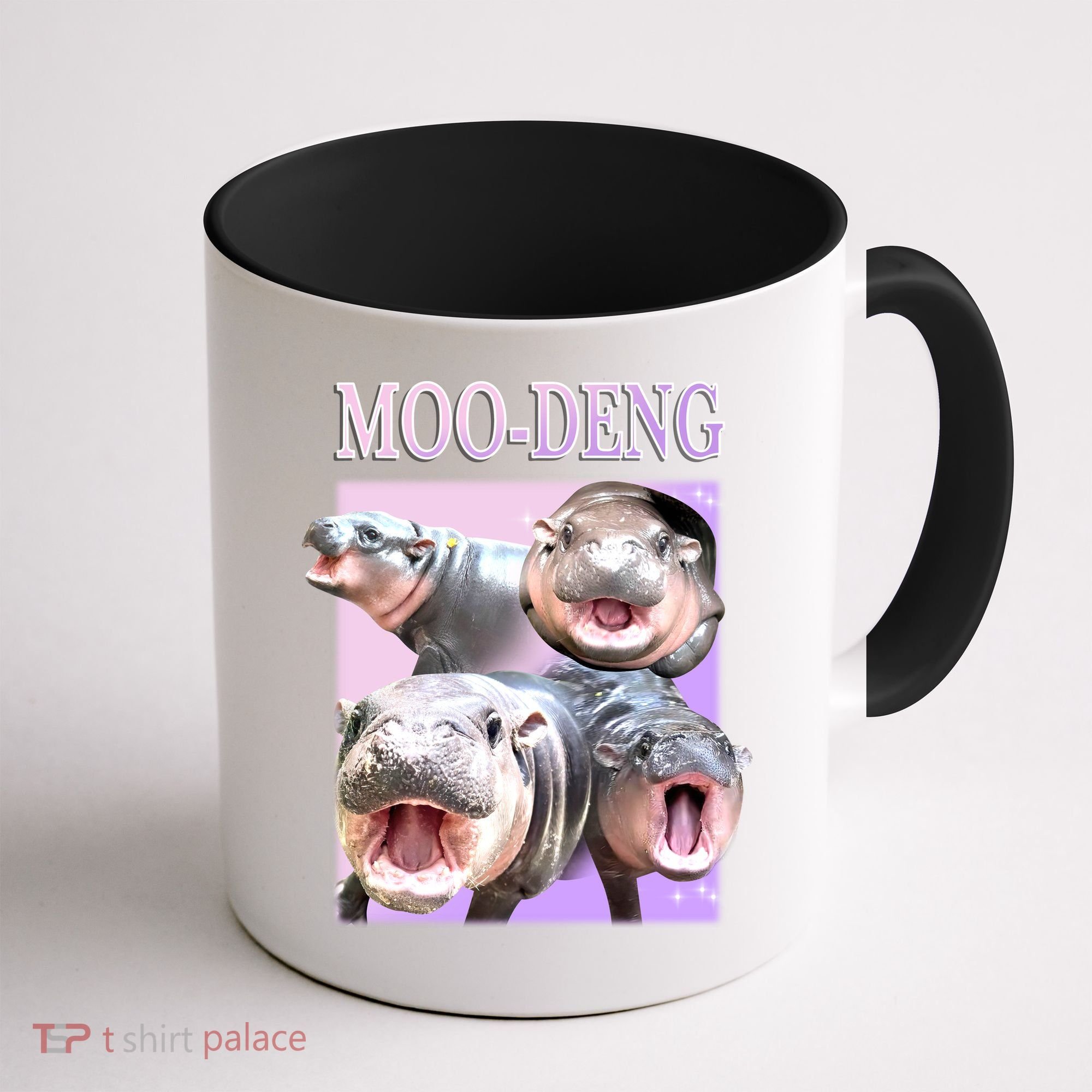 Purple Moo Deng Meme Hippo Funny Coffee Mug