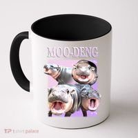 Purple Moo Deng Meme Hippo Funny Coffee Mug thumb 0
