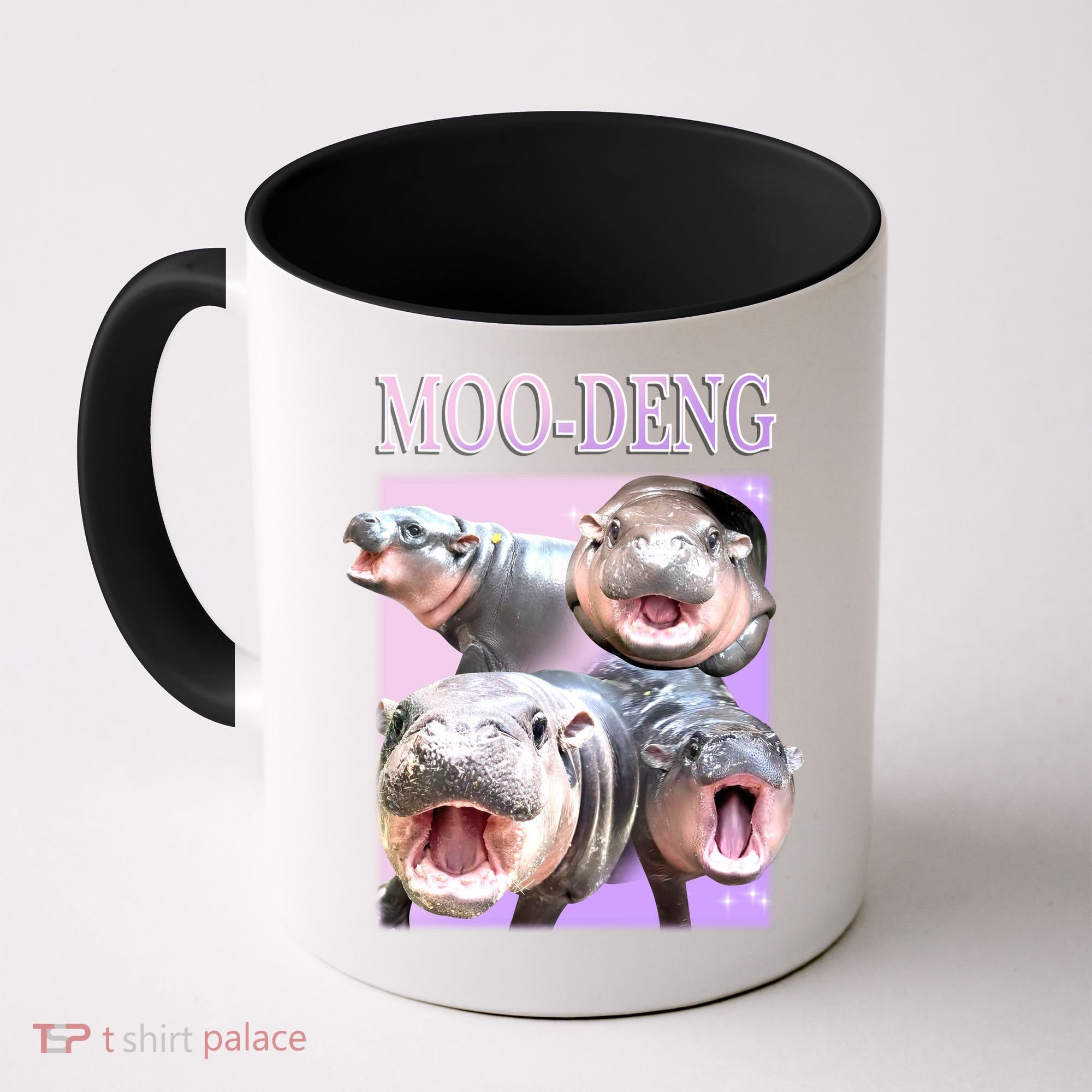 Purple Moo Deng Meme Hippo Funny Coffee Mug