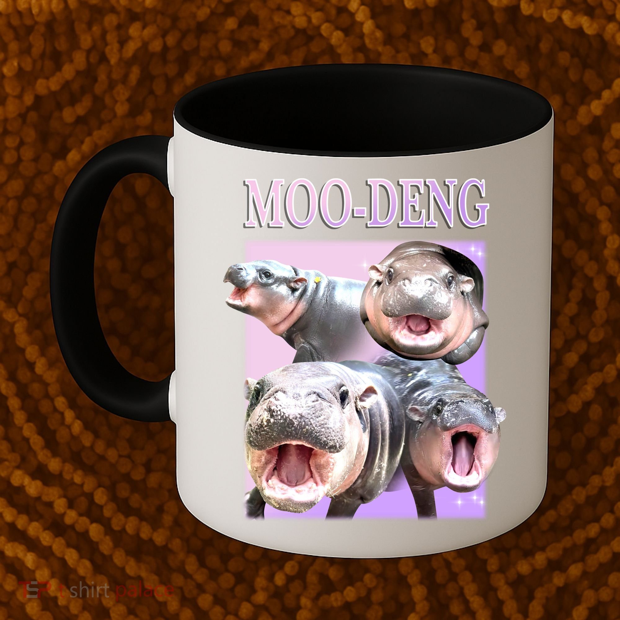Purple Moo Deng Meme Hippo Funny Coffee Mug