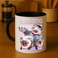 Purple Moo Deng Meme Hippo Funny Coffee Mug thumb 4