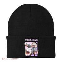 Purple Moo Deng Meme Hippo Funny Beanie thumb 0