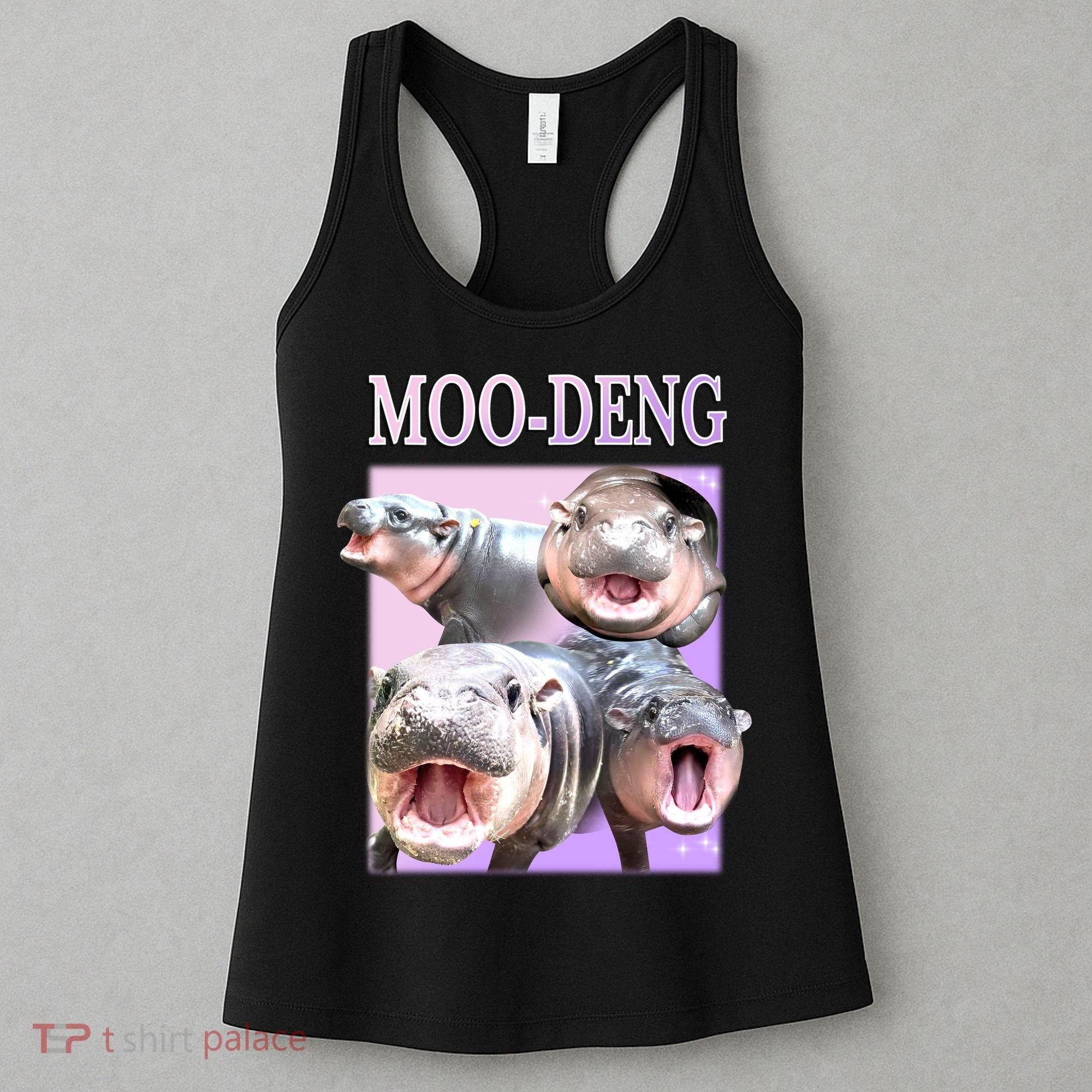 Purple Moo Deng Meme Hippo Funny Women's Tank Top