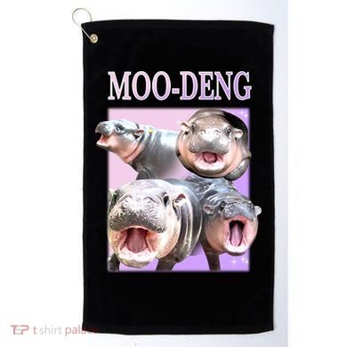 Purple Moo Deng Meme Hippo Funny Golf Towel