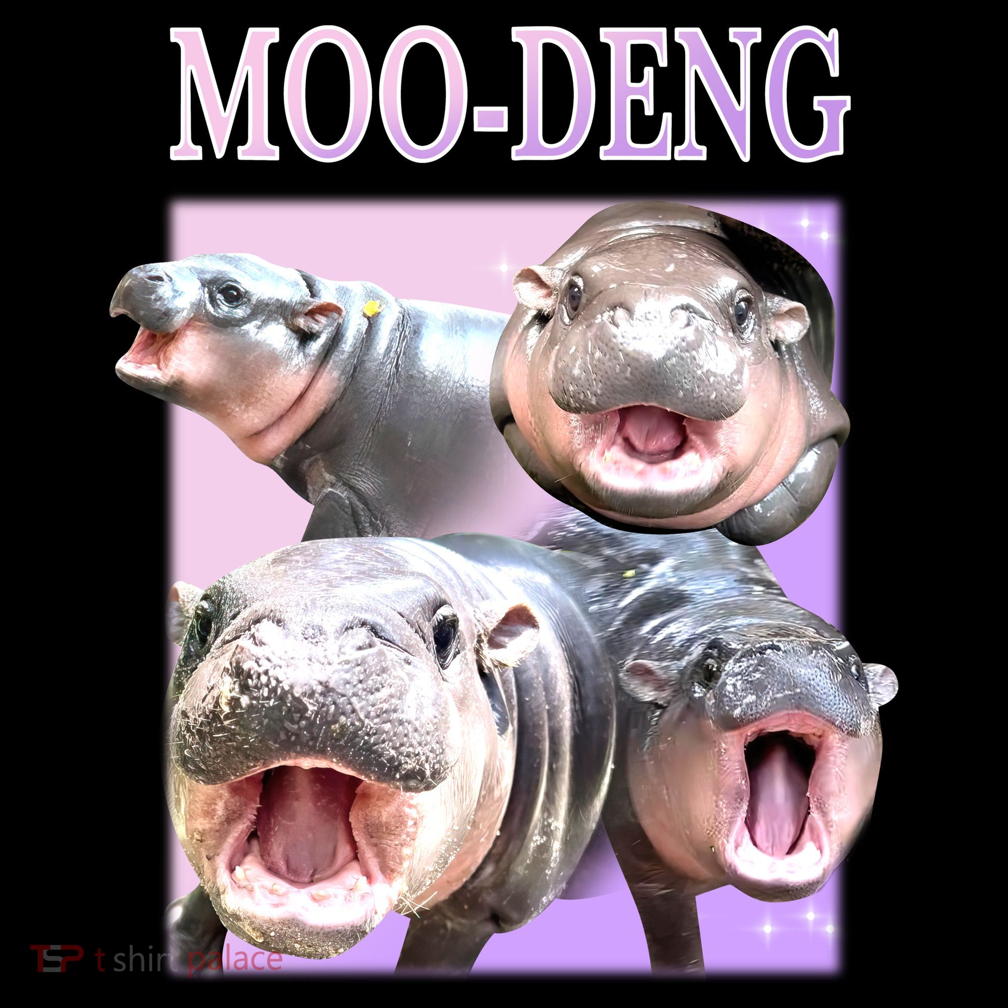 Purple Moo Deng Meme Hippo Funny Tote Bag