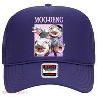 Purple Moo Deng Meme Hippo Funny Hat thumb 0