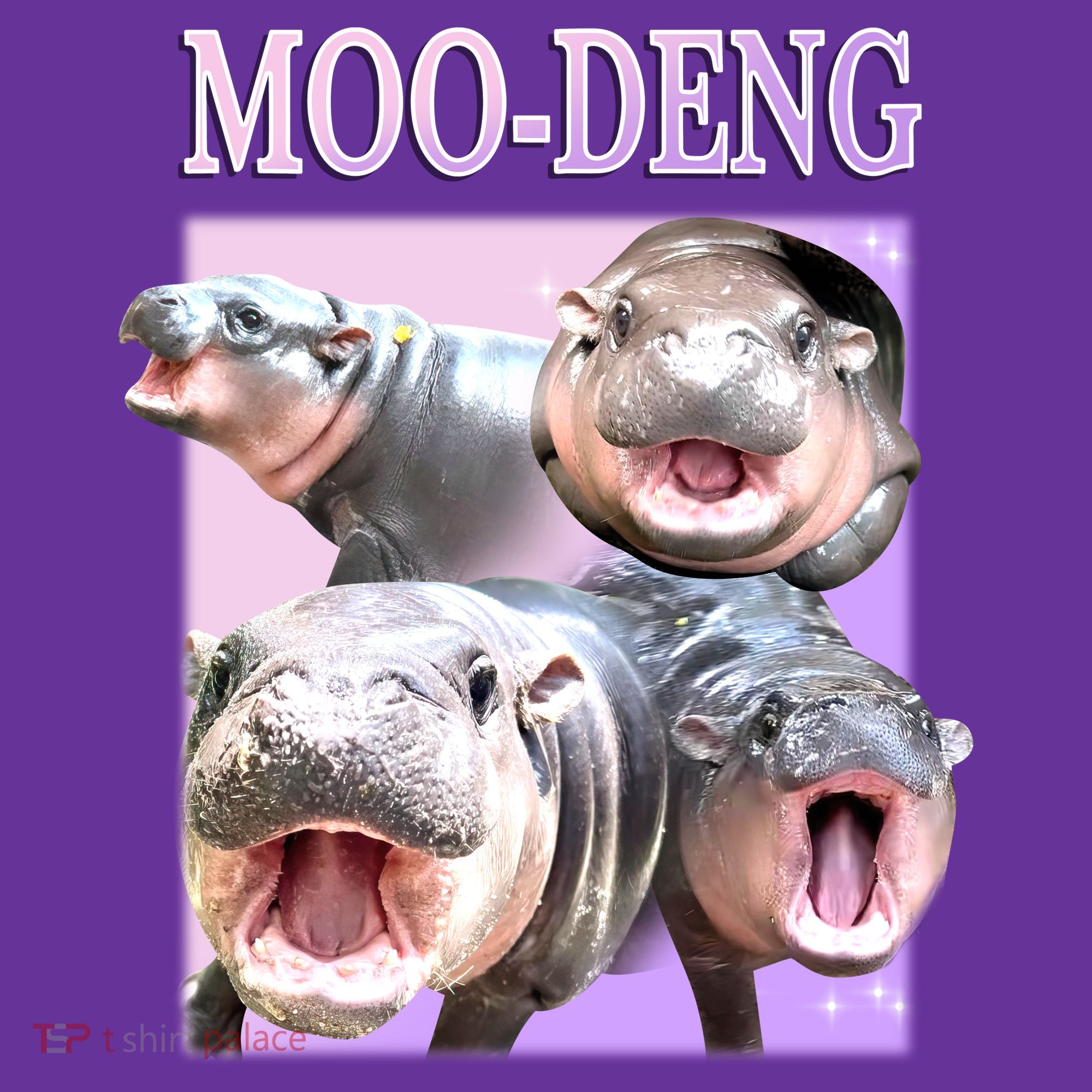 Purple Moo Deng Meme Hippo Funny Hat