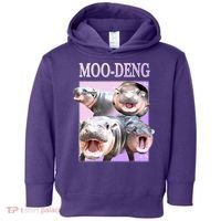Purple Moo Deng Meme Hippo Funny Toddler Hoodie thumb 0