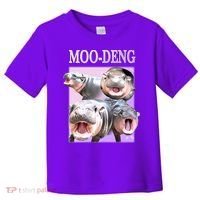 Purple Moo Deng Meme Hippo Funny Toddler T-Shirt thumb 0