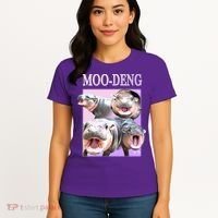 Purple Moo Deng Meme Hippo Funny Women's T-Shirt thumb 4