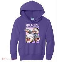 Purple Moo Deng Meme Hippo Funny Kids Hoodie thumb 0