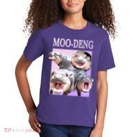 Purple Moo Deng Meme Hippo Funny Kids T-Shirt thumb 2