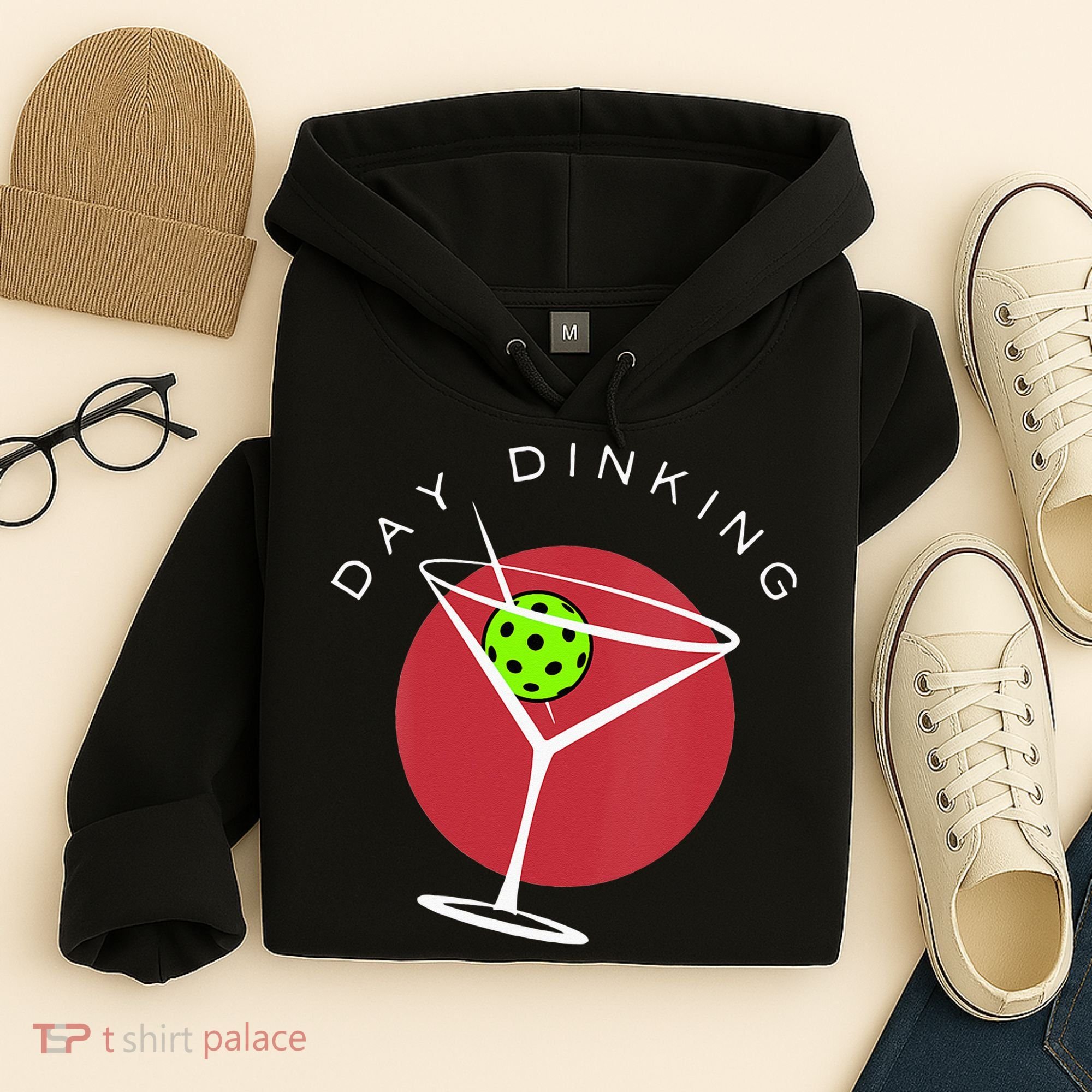 Pickleball Martini Day Drinking Athlete Coach Sports Lover Hoodie