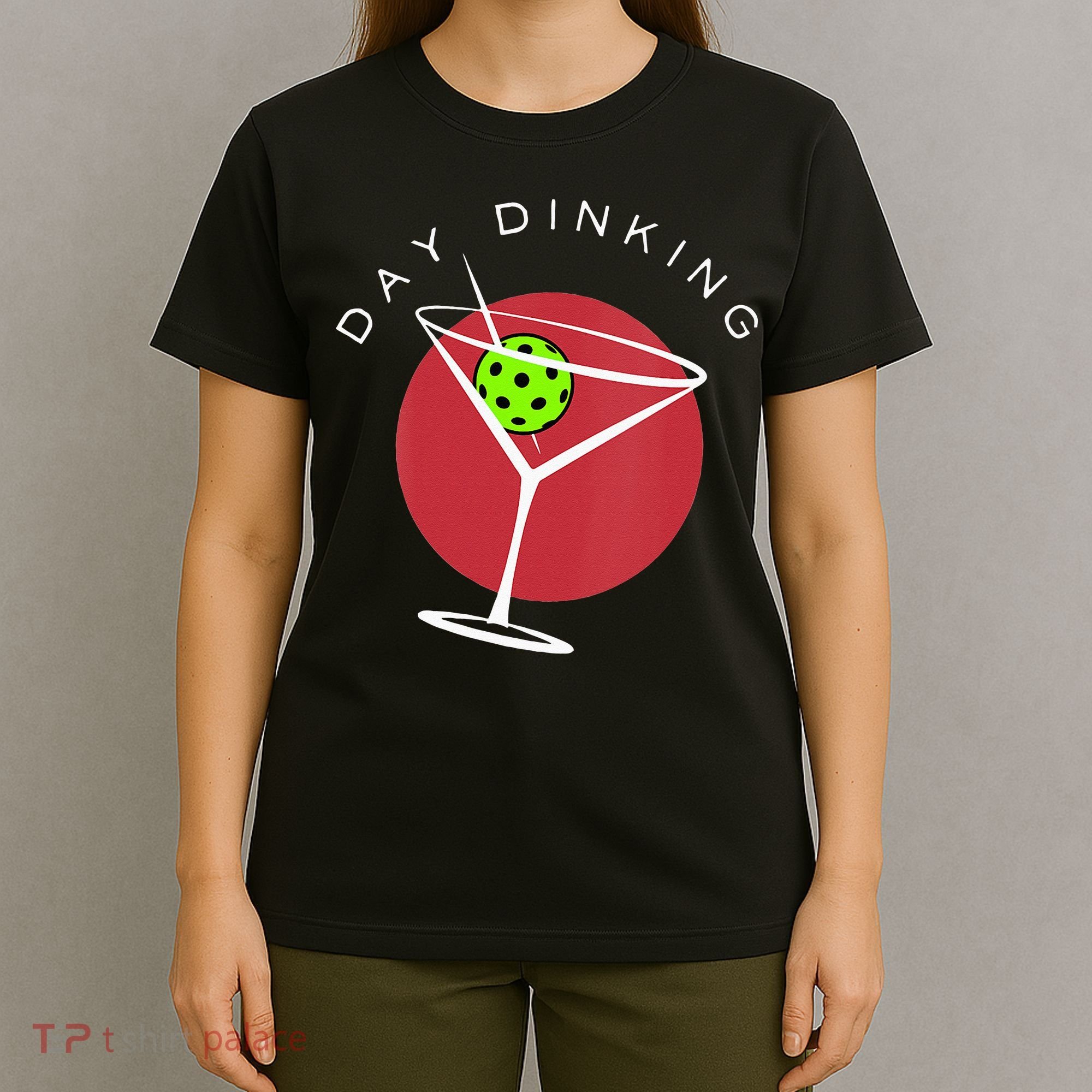 Pickleball Martini Day Drinking Athlete Coach Sports Lover T-Shirt