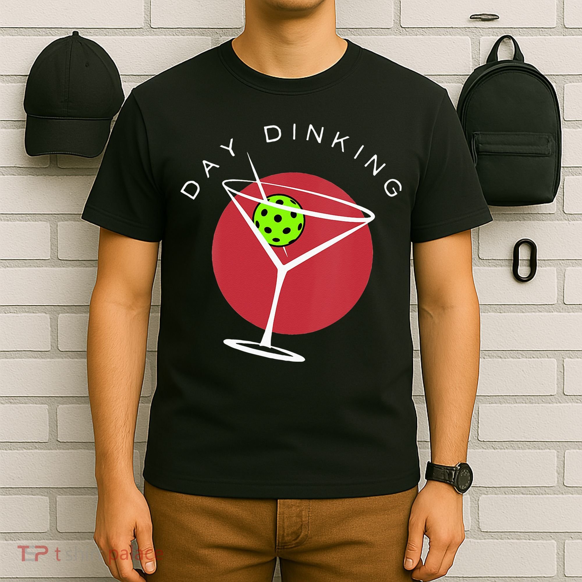 Pickleball Martini Day Drinking Athlete Coach Sports Lover T-Shirt