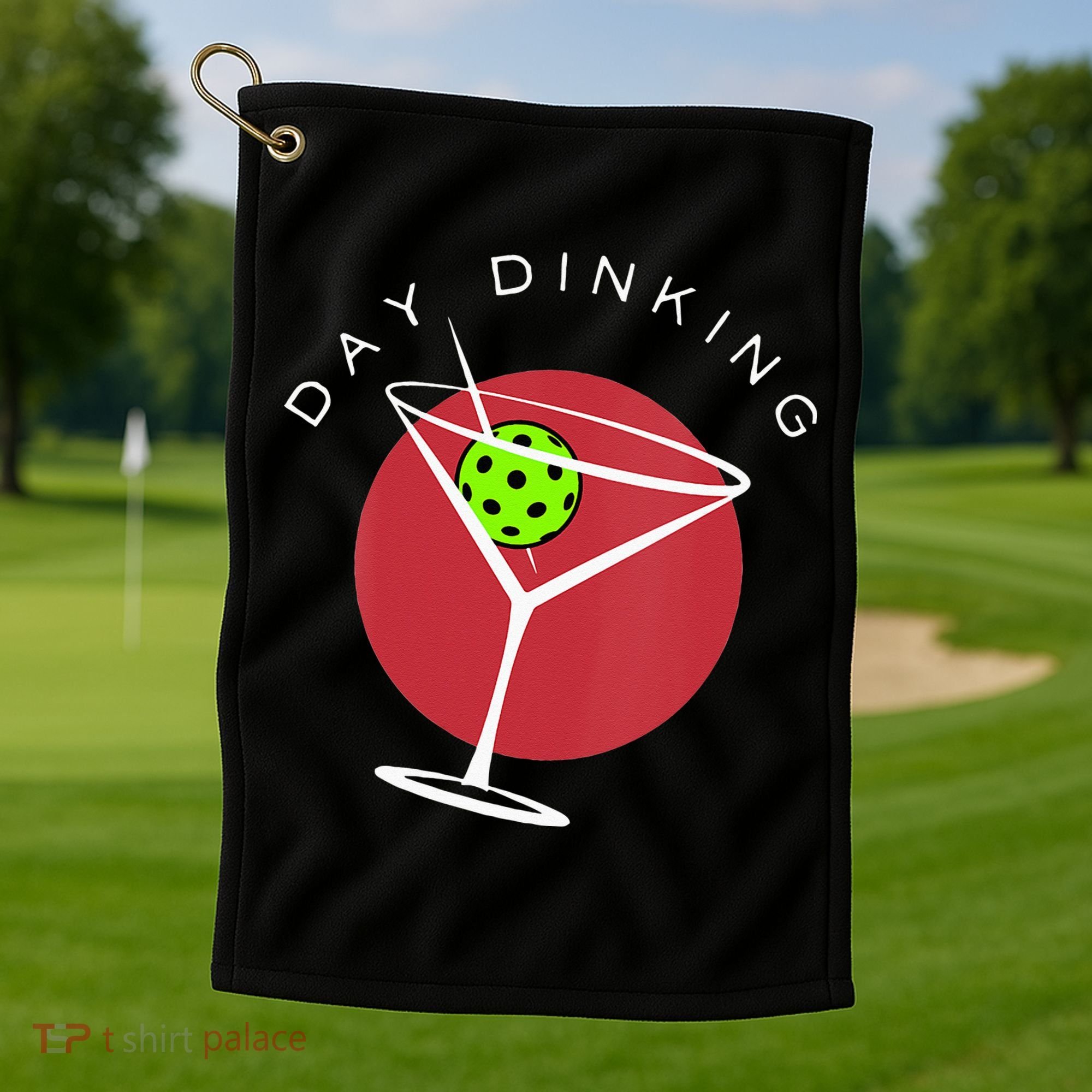 Pickleball Martini Day Drinking Athlete Coach Sports Lover Golf Towel