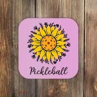 Pickleball Mother's Day Flower Cute Sunflower  Coaster thumb 0