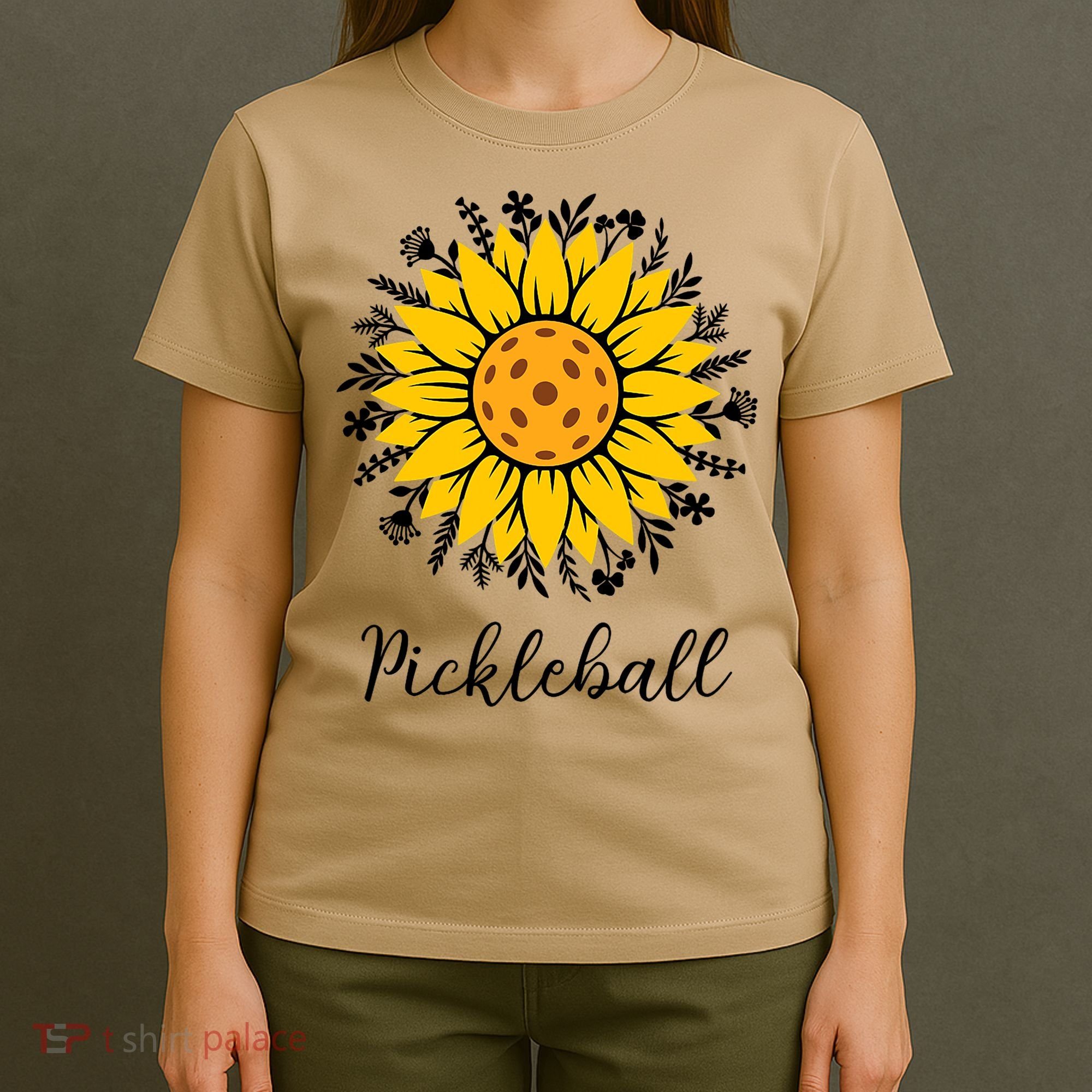 Pickleball Mother's Day Flower Cute Sunflower  T-Shirt