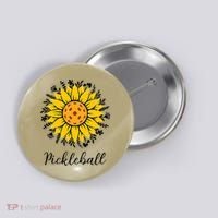 Pickleball Mother's Day Flower Cute Sunflower  Button thumb 0