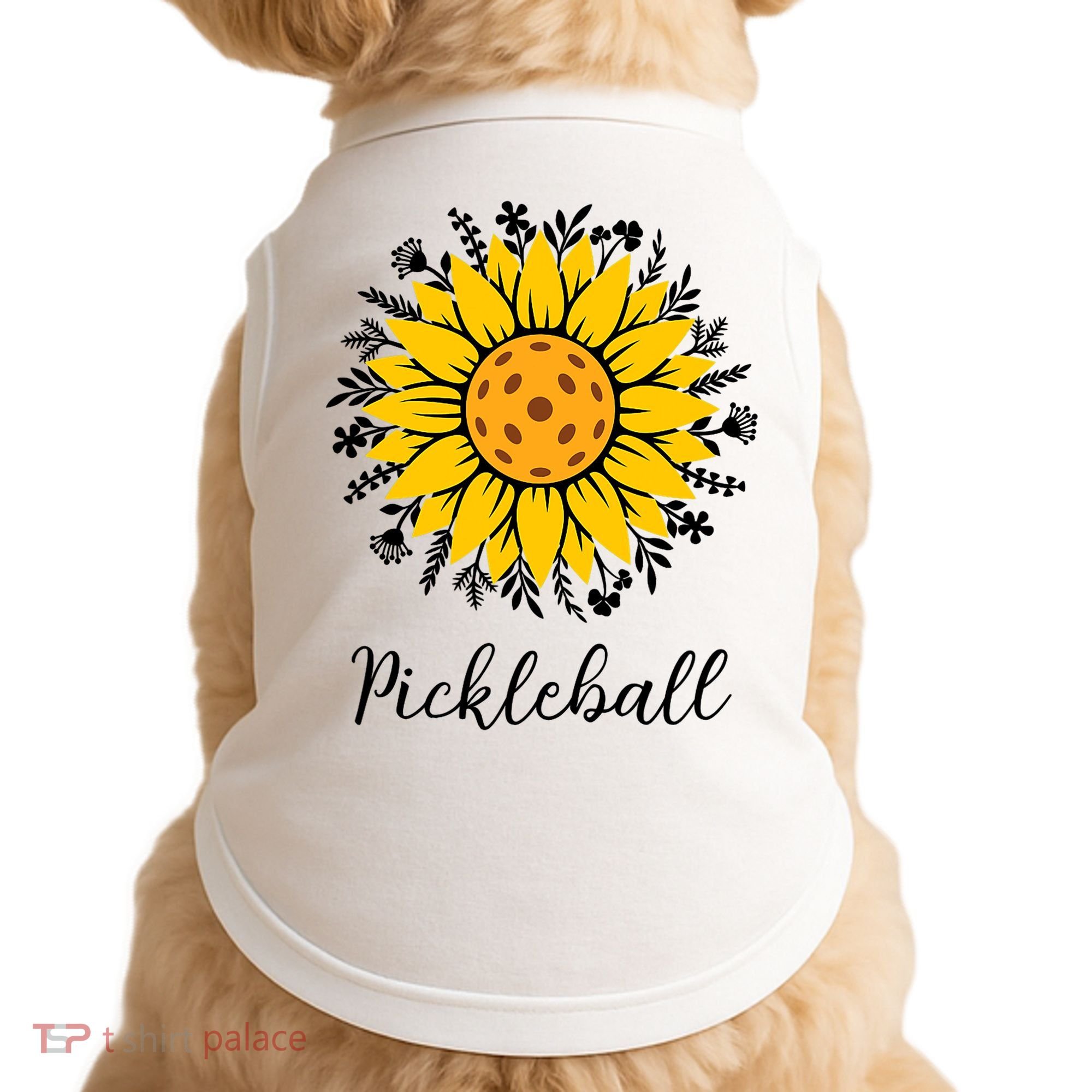 Pickleball Mother's Day Flower Cute Sunflower  Doggie Tank