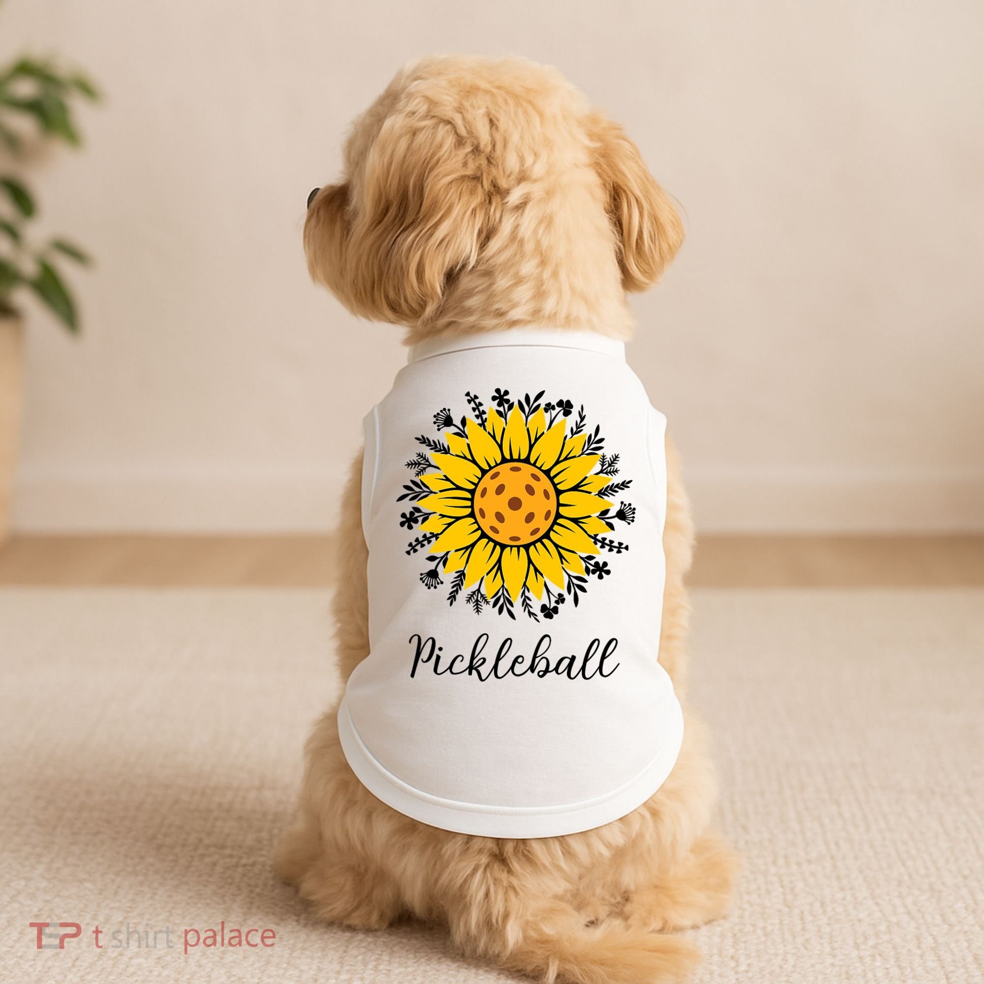 Pickleball Mother's Day Flower Cute Sunflower  Doggie Tank