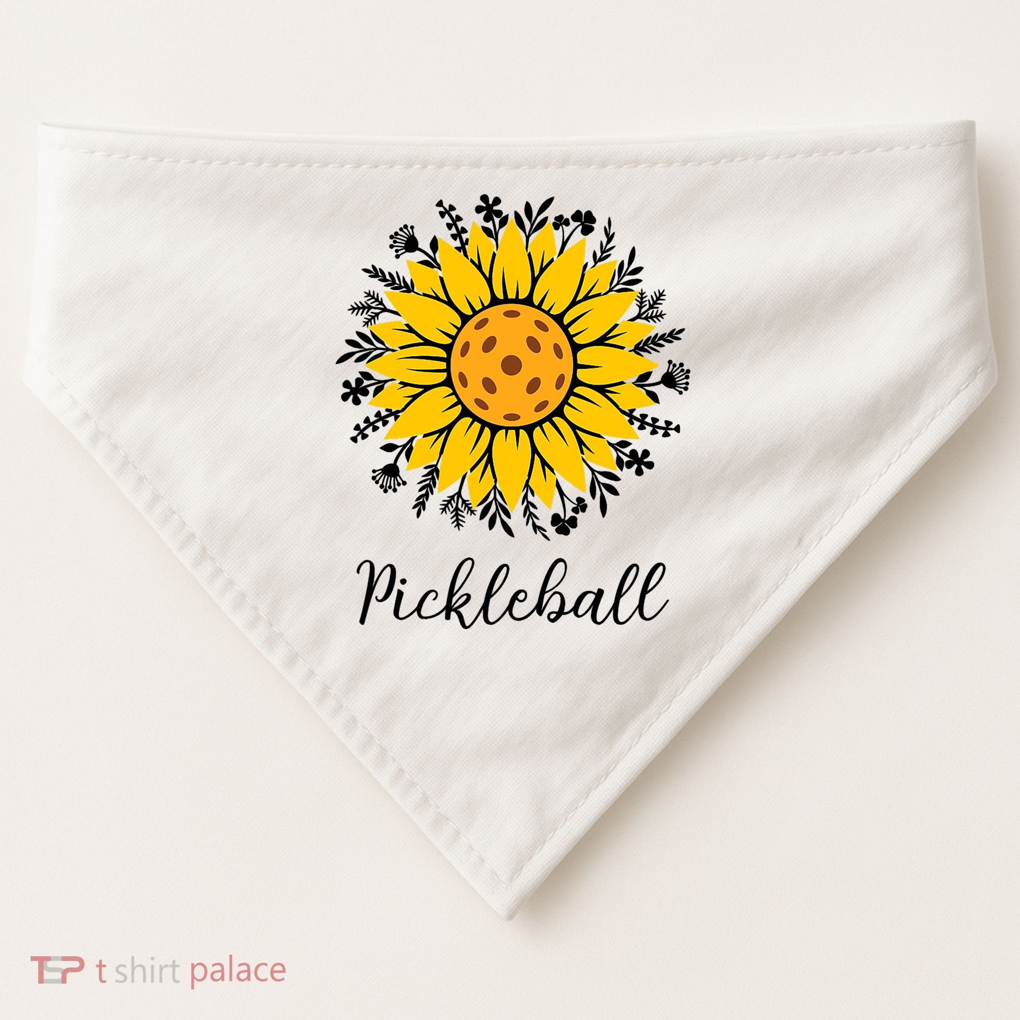 Pickleball Mother's Day Flower Cute Sunflower  USA-Made Doggie Bandana