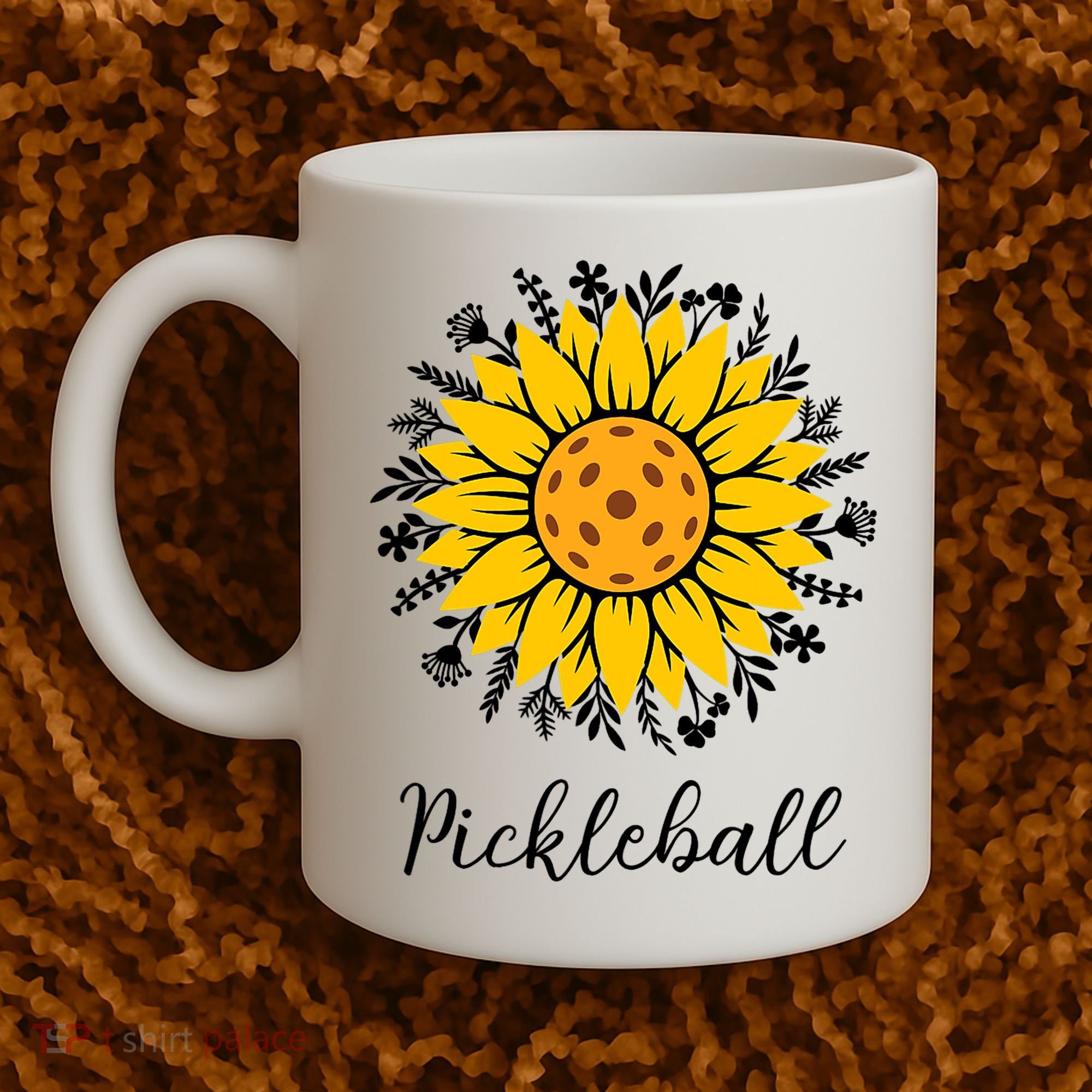 Pickleball Mother's Day Flower Cute Sunflower  Coffee Mug