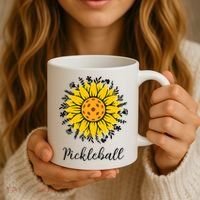 Pickleball Mother's Day Flower Cute Sunflower  Coffee Mug thumb 3