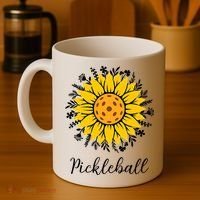 Pickleball Mother's Day Flower Cute Sunflower  Coffee Mug thumb 4