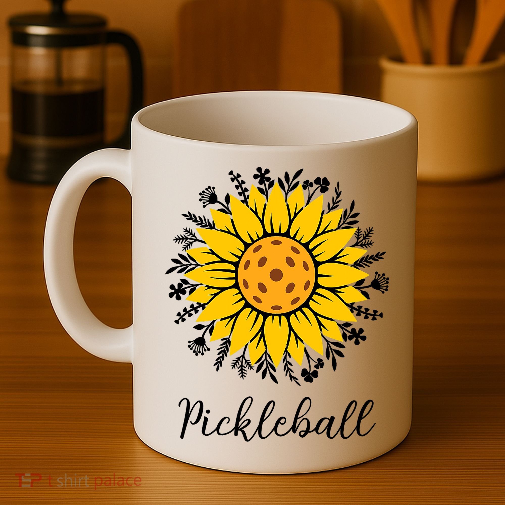 Pickleball Mother's Day Flower Cute Sunflower  Coffee Mug