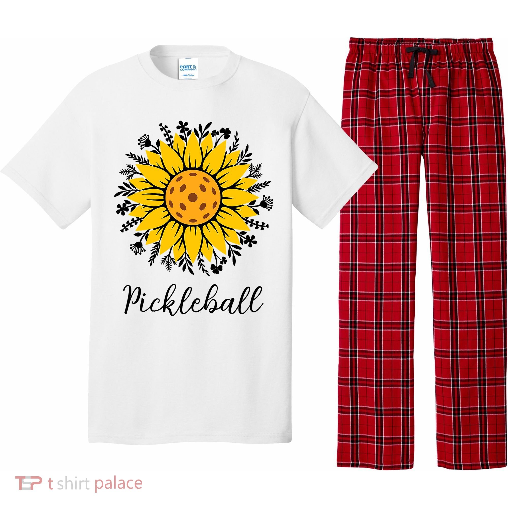 Pickleball Mother's Day Flower Cute Sunflower  Pajama Set