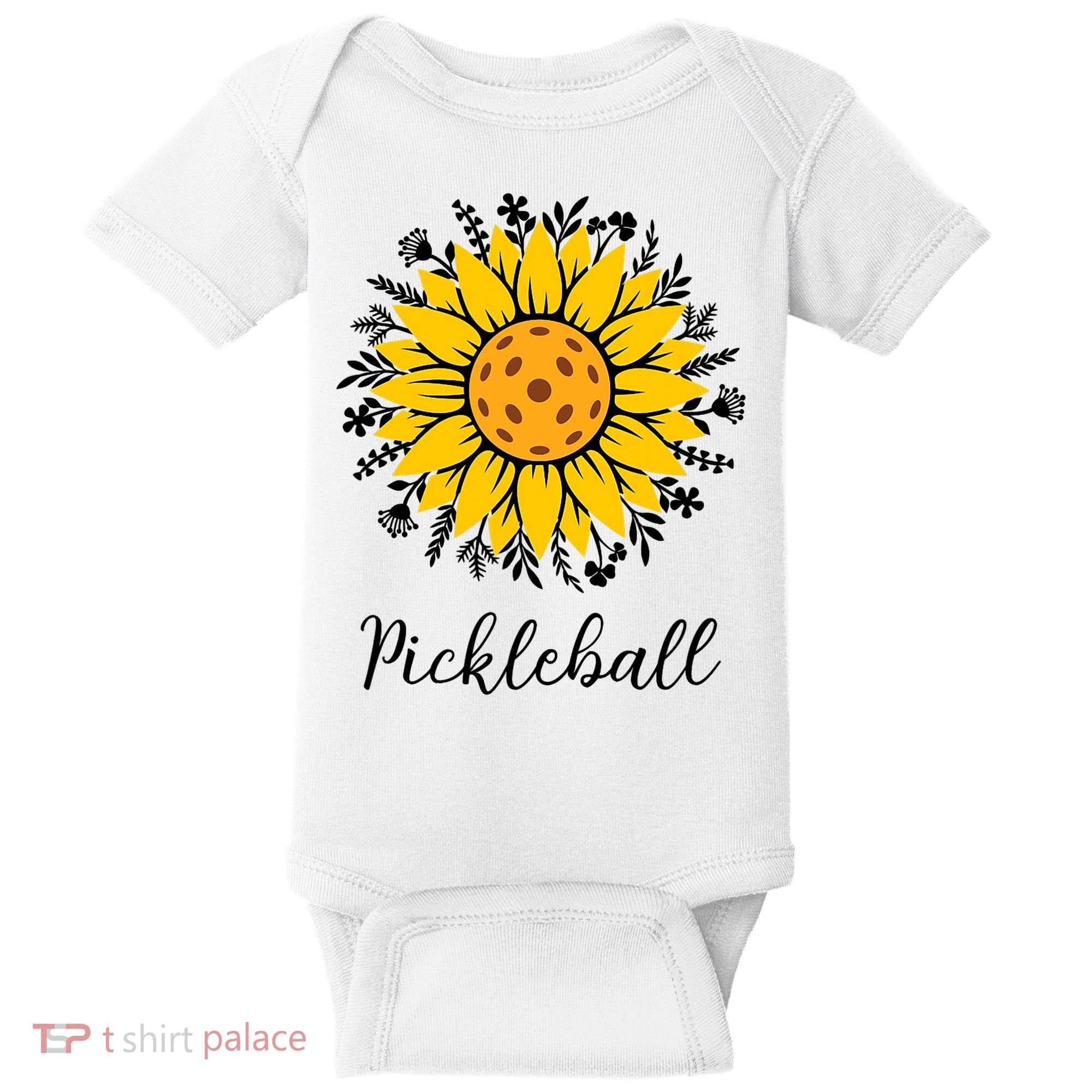 Pickleball Mother's Day Flower Cute Sunflower  Baby Bodysuit