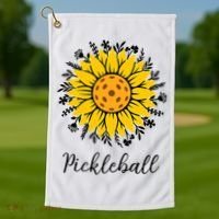 Pickleball Mother's Day Flower Cute Sunflower  Golf Towel thumb 1