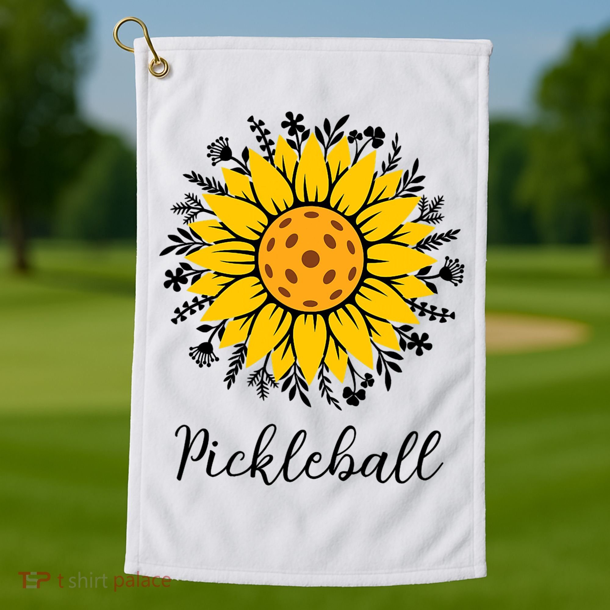 Pickleball Mother's Day Flower Cute Sunflower  Golf Towel