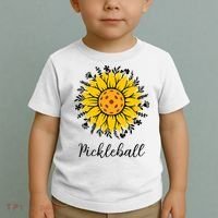 Pickleball Mother's Day Flower Cute Sunflower  Toddler T-Shirt thumb 2