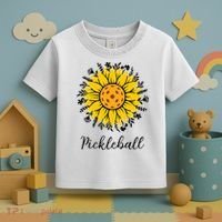 Pickleball Mother's Day Flower Cute Sunflower  Toddler T-Shirt thumb 3