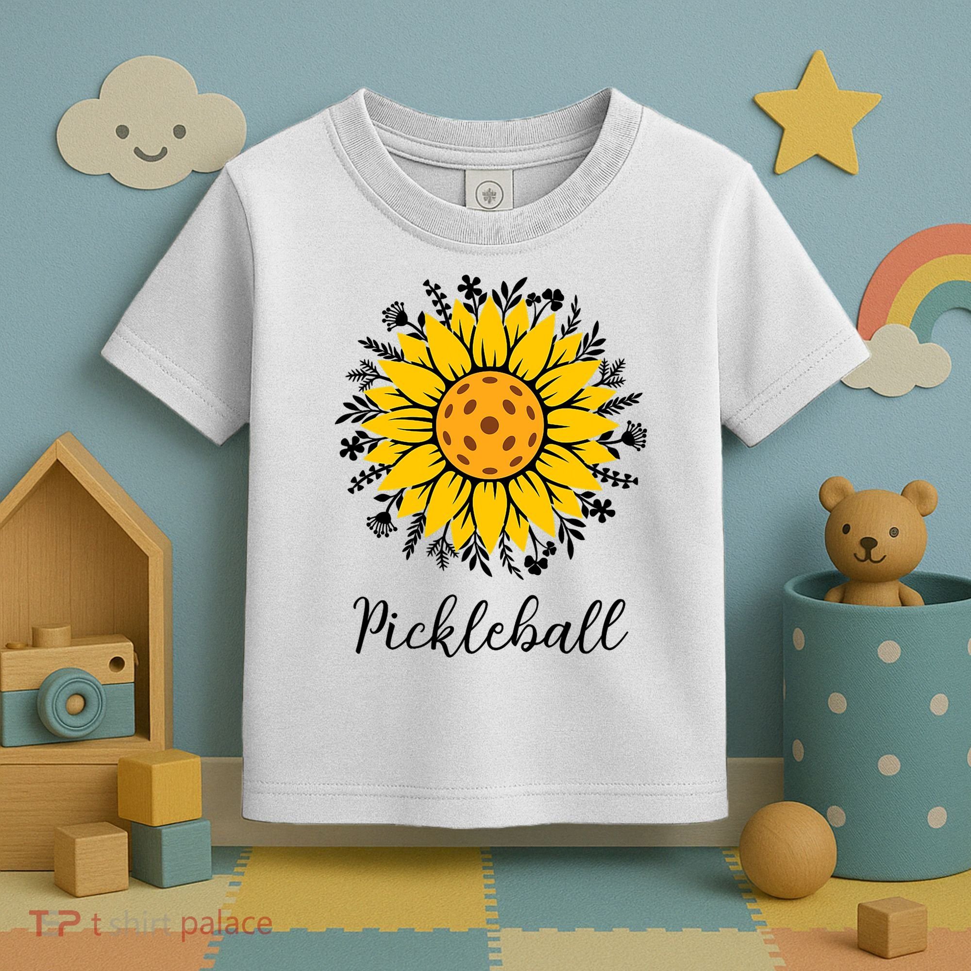 Pickleball Mother's Day Flower Cute Sunflower  Toddler T-Shirt