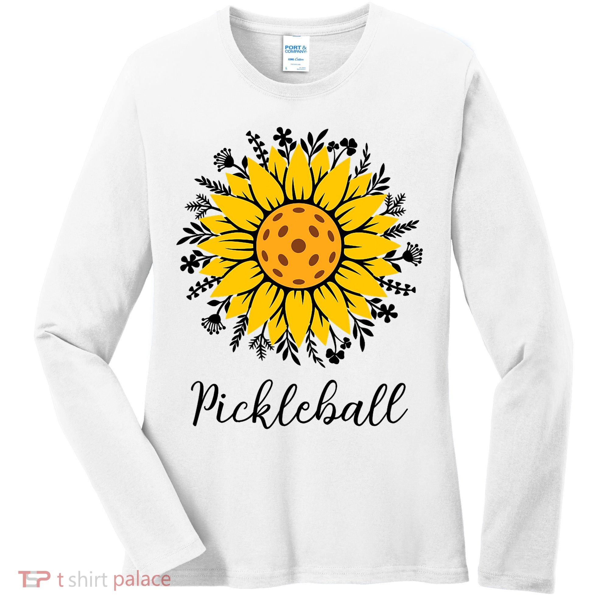 Pickleball Mother's Day Flower Cute Sunflower  Women's Long Sleeve Shirt