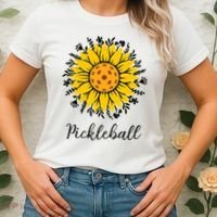 Pickleball Mother's Day Flower Cute Sunflower  Women's T-Shirt thumb 2