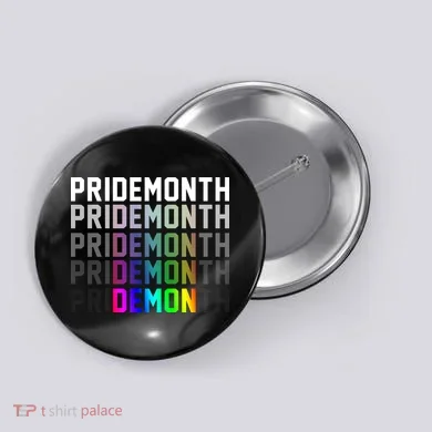 Pride Month Demon Rainbow Button