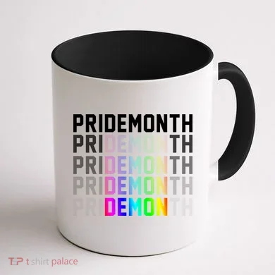 Pride Month Demon Rainbow Coffee Mug back