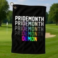 Pride Month Demon Rainbow Golf Towel thumb 1