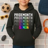 Pride Month Demon Rainbow Kids Hoodie thumb 2