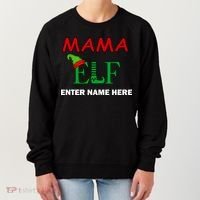 Personalize Mama Elf Custom Family Matching Christmas Women's Sweatshirt thumb 0