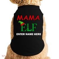 Personalize Mama Elf Custom Family Matching Christmas Doggie Tank thumb 0