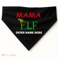 Personalize Mama Elf Custom Family Matching Christmas USA-Made Doggie Bandana thumb 0
