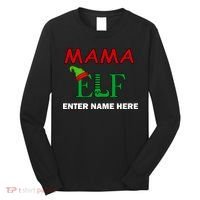 Personalize Mama Elf Custom Family Matching Christmas Long Sleeve Shirt thumb 0