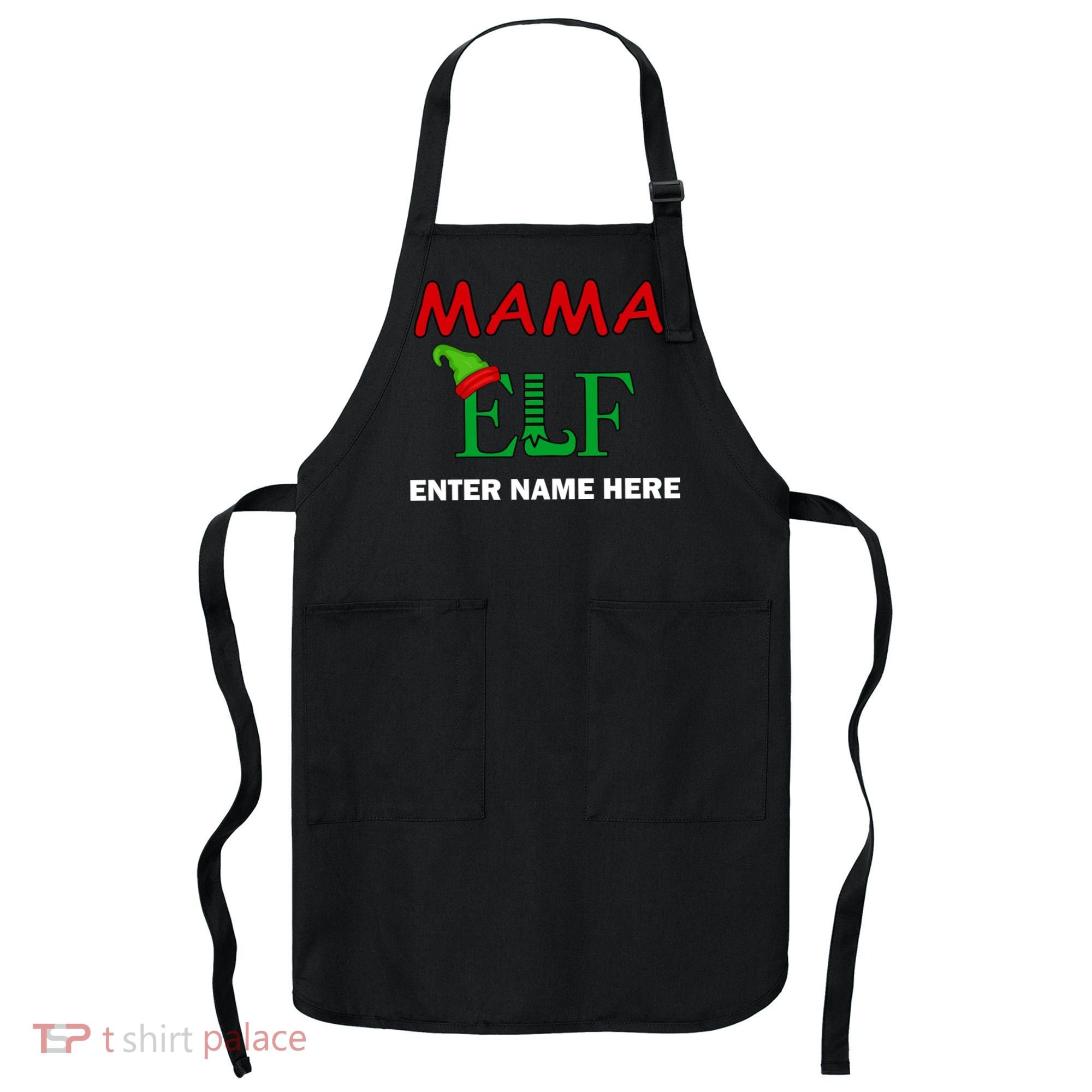 Personalize Mama Elf Custom Family Matching Christmas Apron