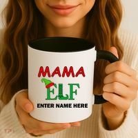 Personalize Mama Elf Custom Family Matching Christmas Coffee Mug thumb 3